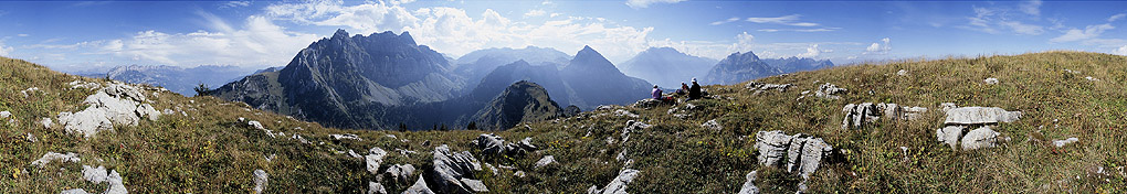 360° Panorama vom Gipfel (gegenüber Mürtschenstock)