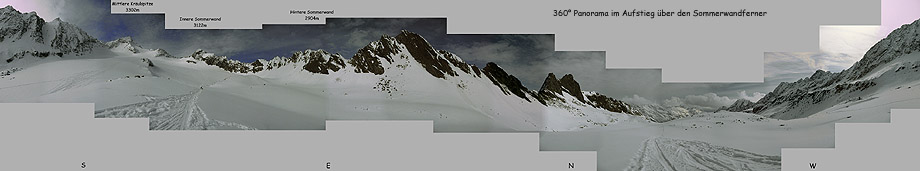 360° Panorama im Aufstieg ueber den Sommerwand Ferner (330KB)